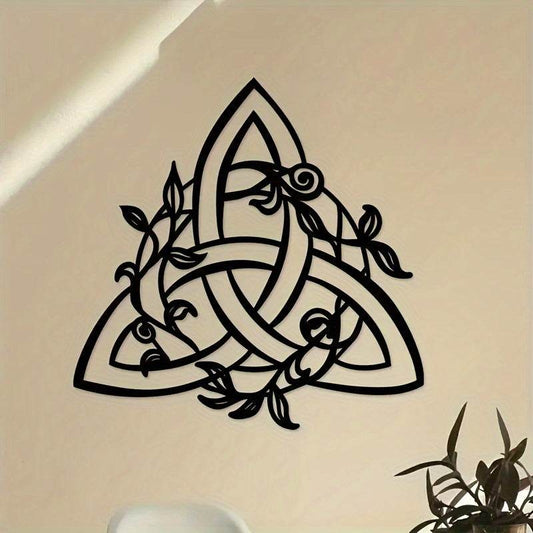 Celtic Knot Floral Black Iron Hanging Wall Art Decor - Le Joyau Store - Celtic,Decor,Iron,Metal -