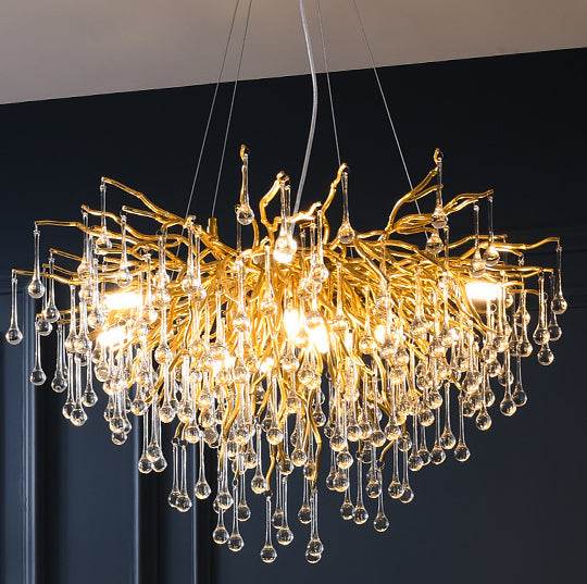 Fantasy Water Drop Tree Branches Crystal Chandelier Lighting - Le Joyau Store - Adjustable,Crystal,Elegant,LED,Modern - 40C / No light source