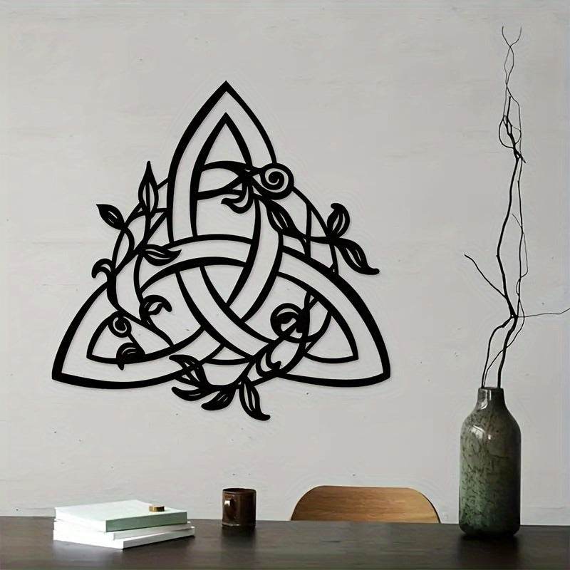 Celtic Knot Floral Black Iron Hanging Wall Art Decor - Le Joyau Store - Celtic,Decor,Iron,Metal -