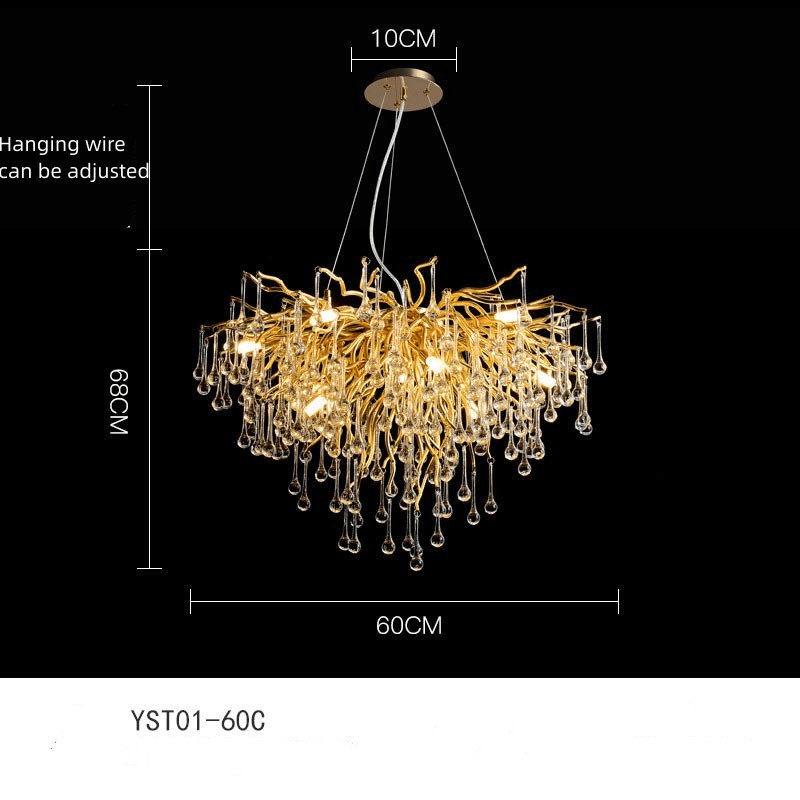 Fantasy Water Drop Tree Branches Crystal Chandelier Lighting - Le Joyau Store - Adjustable,Crystal,Elegant,LED,Modern - 40C / No light source