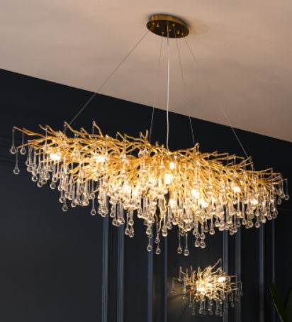 Fantasy Water Drop Tree Branches Crystal Chandelier Lighting - Le Joyau Store - Adjustable,Crystal,Elegant,LED,Modern - 40C / No light source