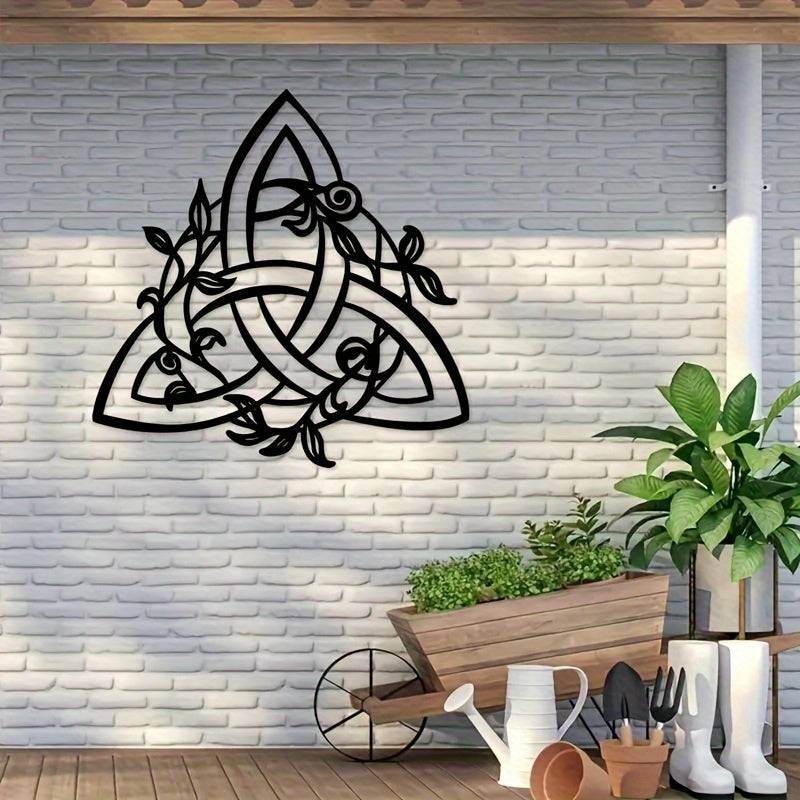 Celtic Knot Floral Black Iron Hanging Wall Art Decor - Le Joyau Store - Celtic,Decor,Iron,Metal -