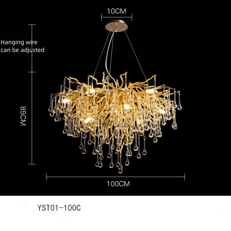 Fantasy Water Drop Tree Branches Crystal Chandelier Lighting - Le Joyau Store - Adjustable,Crystal,Elegant,LED,Modern - 40C / No light source