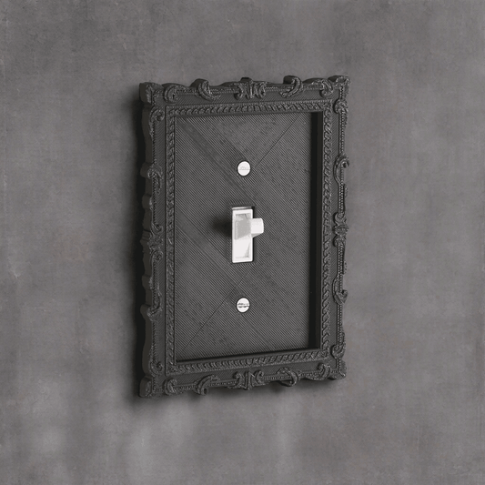 Victorian Gothic Black Matte Ornate Light Switch Decorative Plate Cover - Le Joyau Store - Black,Classic,Decor,Retro,Switch - 1