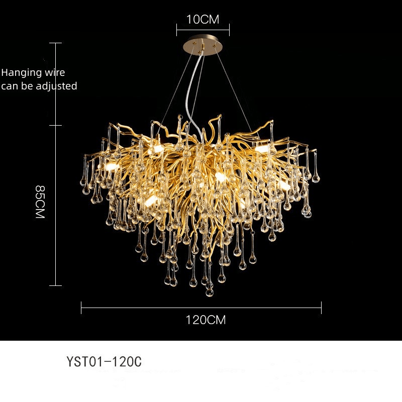 Fantasy Water Drop Tree Branches Crystal Chandelier Lighting - Le Joyau Store - Adjustable,Crystal,Elegant,LED,Modern - 40C / No light source