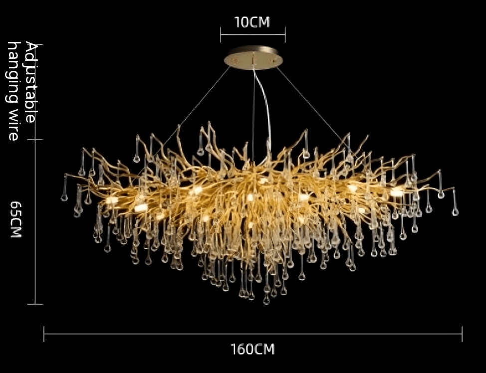 Fantasy Water Drop Tree Branches Crystal Chandelier Lighting - Le Joyau Store - Adjustable,Crystal,Elegant,LED,Modern - 40C / No light source