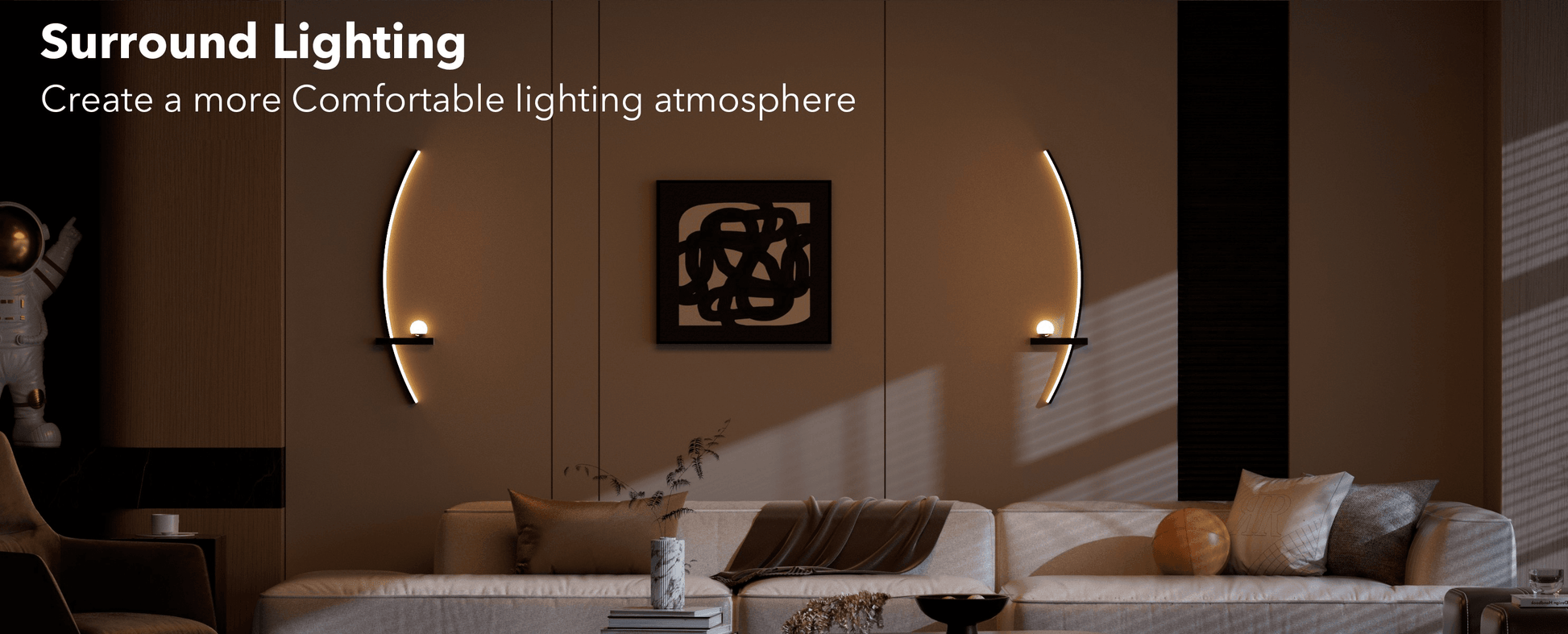 Modern Minimalist LED Arc Wall Sconces with Adjustable Brightness (2-Pack) - Le Joyau Store - adjustable,arc,elegant,LED,remote - 
