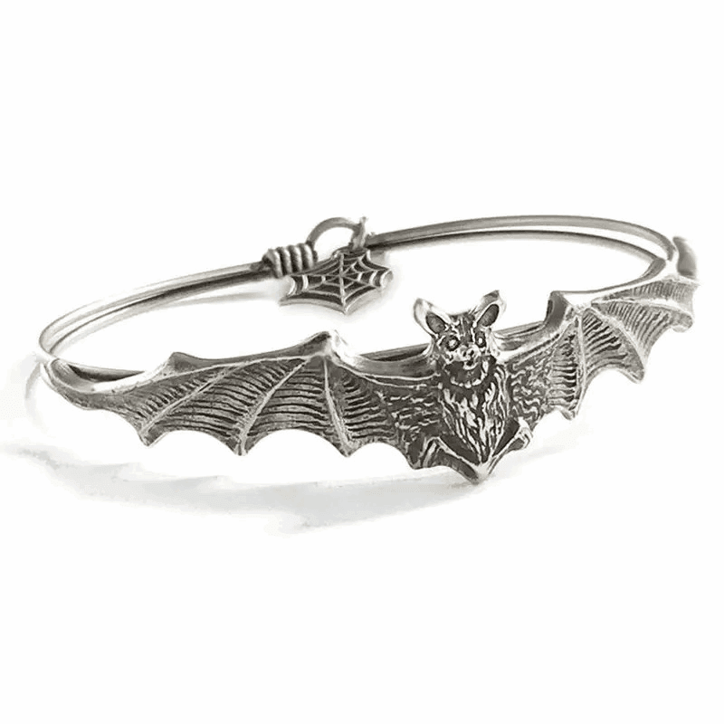 Mystic Vampire Bat Wings Cuff Bracelet – Vintage Gold & Silver Gothic Halloween Jewelry - Le Joyau Store - Gift,Halloween,Punk,Wristband - Gold