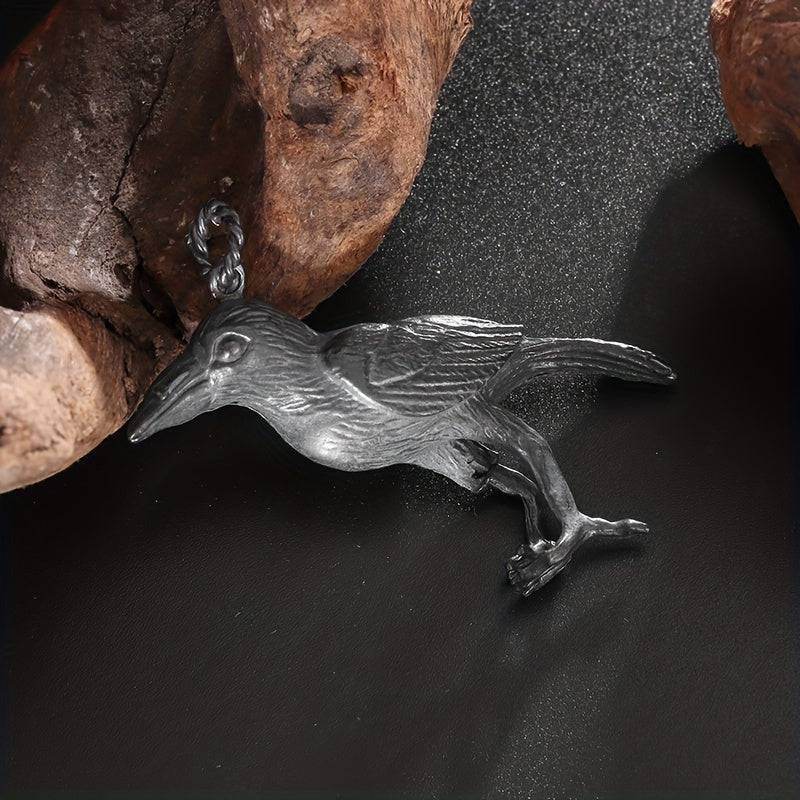 Viking Norse Mythology Odin's Huginn & Muninn Gothic Raven Pendant Necklace - Le Joyau Store - Alloy,Odin,Punk,Raven,Unisex - 