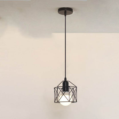 Vintage Industrial Wrought Iron Cage Chandelier Rustic LED Ceiling Light - Le Joyau Store - elegant,iron,LED,lighting,vintage - A / Without light source