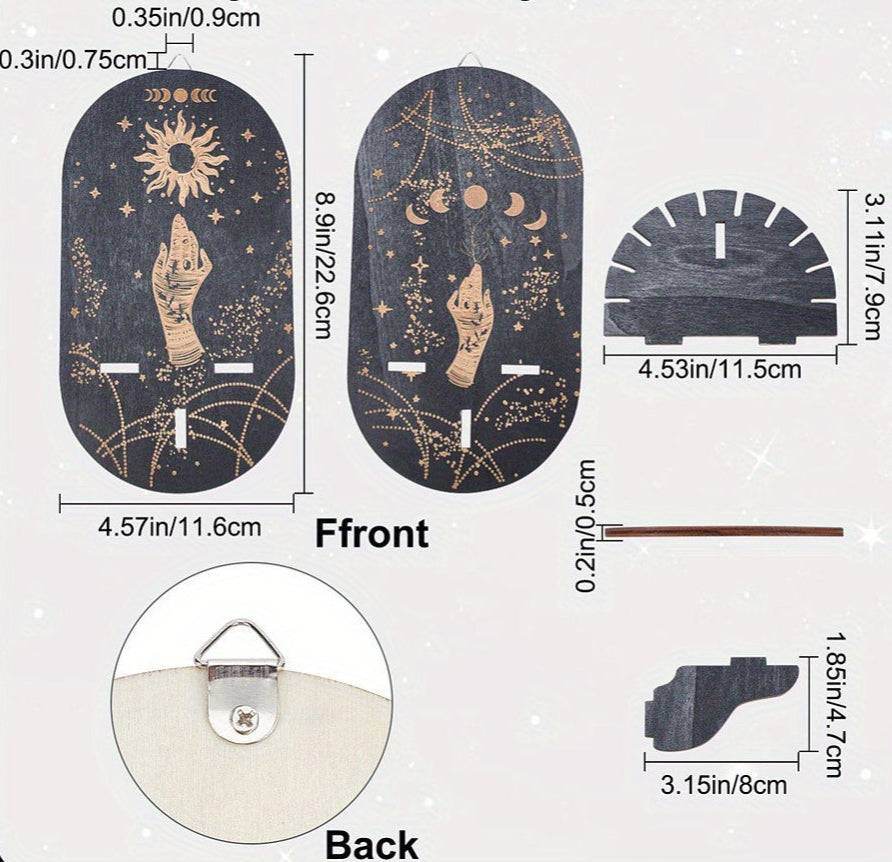 Moon Phases & Sun Witches Crystal Display Wooden Floating Wall Shelf (2 Pack) - Le Joyau Store - boho,crystal,rustic,wedding,wood - 
