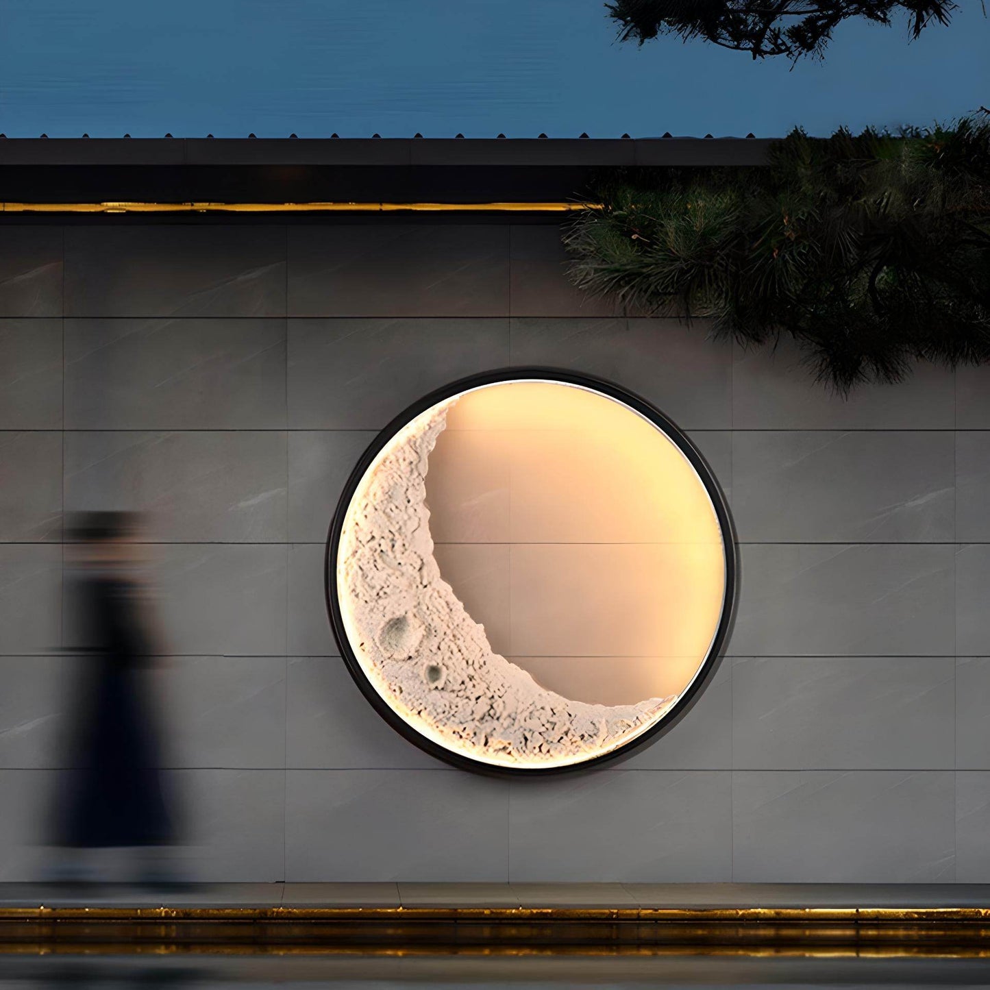 Rustic 3D Celestial Eclipse Moon Wall Lamp Waterproof Indoor & Outdoor Ambient Lighting - Le Joyau Store - 3D Lamp,Color-Changing,Energy-Efficient,Remote Control,Waterproof - 