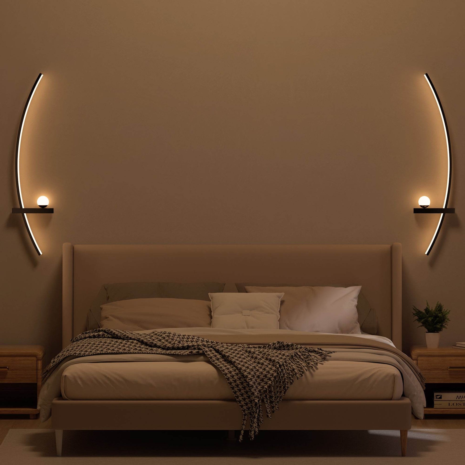 Modern Minimalist LED Arc Wall Sconces with Adjustable Brightness (2-Pack) - Le Joyau Store - adjustable,arc,elegant,LED,remote - 