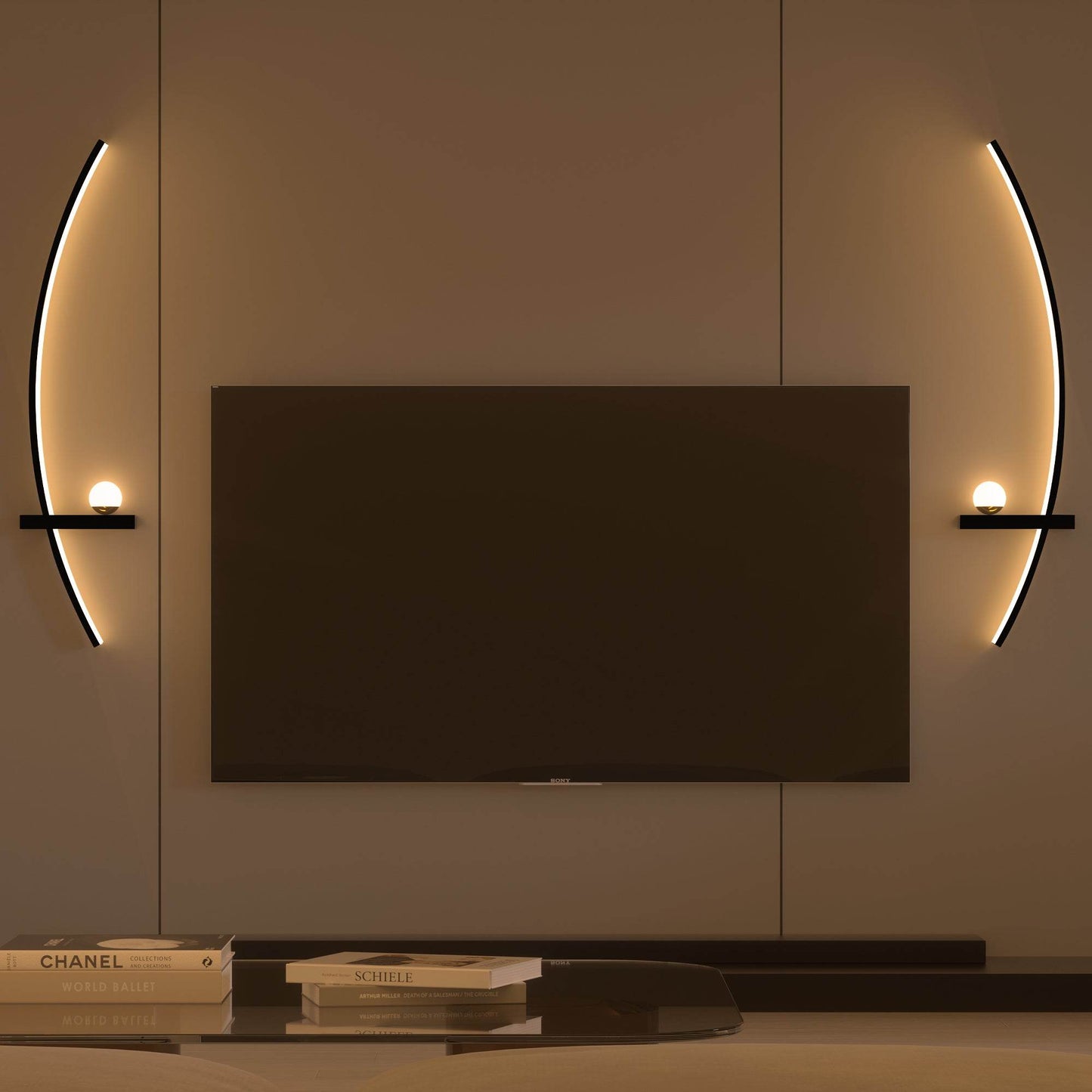 Modern Minimalist LED Arc Wall Sconces with Adjustable Brightness (2-Pack) - Le Joyau Store - adjustable,arc,elegant,LED,remote - 