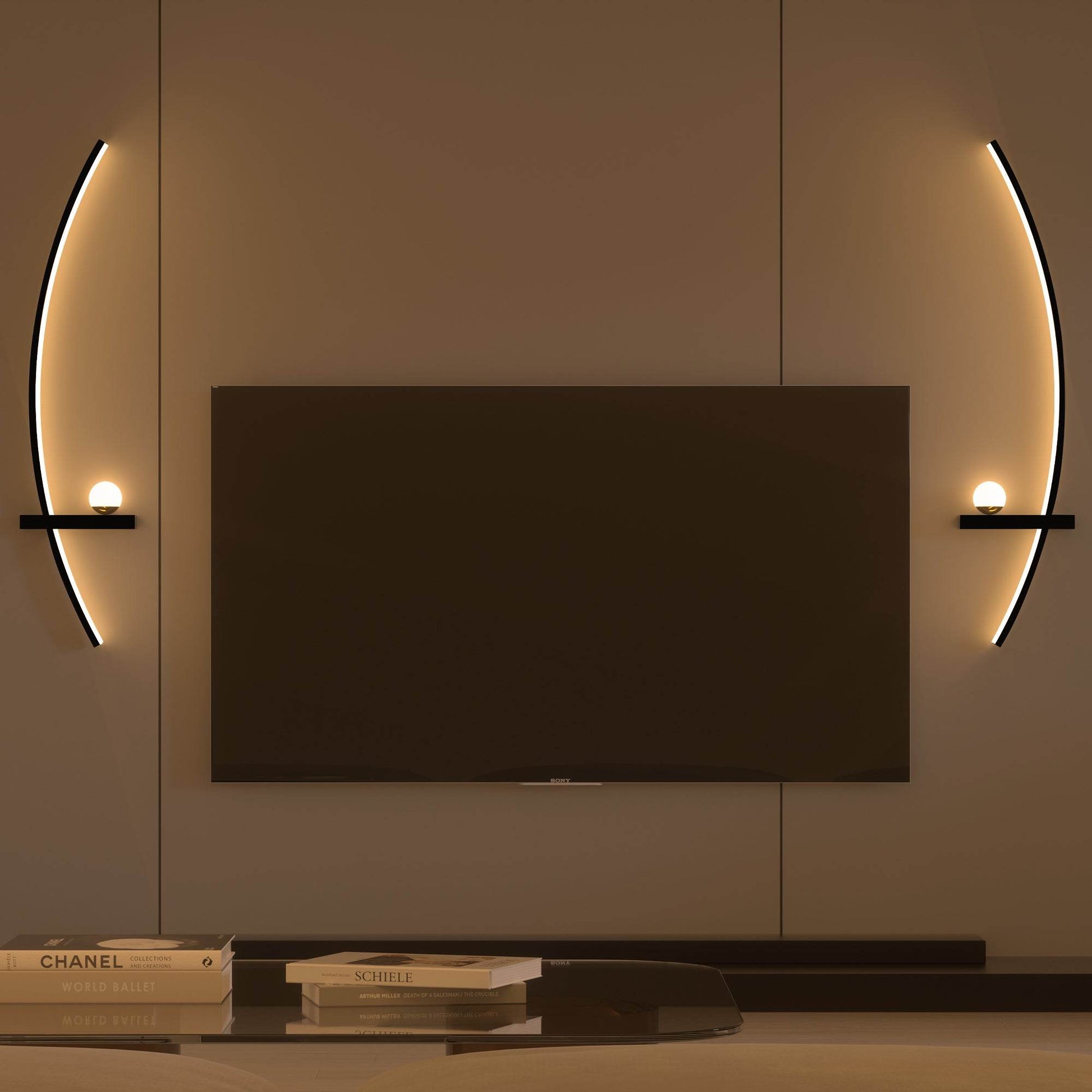 Modern Minimalist LED Arc Wall Sconces with Adjustable Brightness (2-Pack) - Le Joyau Store - adjustable,arc,elegant,LED,remote - 
