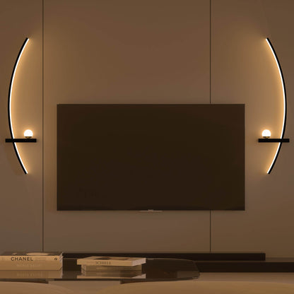 Modern Minimalist LED Arc Wall Sconces with Adjustable Brightness (2-Pack) - Le Joyau Store - adjustable,arc,elegant,LED,remote - 