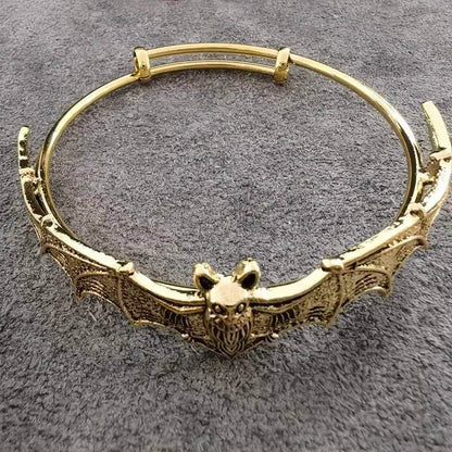 Mystic Vampire Bat Wings Cuff Bracelet – Vintage Gold & Silver Gothic Halloween Jewelry - Le Joyau Store - Gift,Halloween,Punk,Wristband - Gold