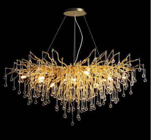 Fantasy Water Drop Tree Branches Crystal Chandelier Lighting - Le Joyau Store - Adjustable,Crystal,Elegant,LED,Modern - 40C / No light source