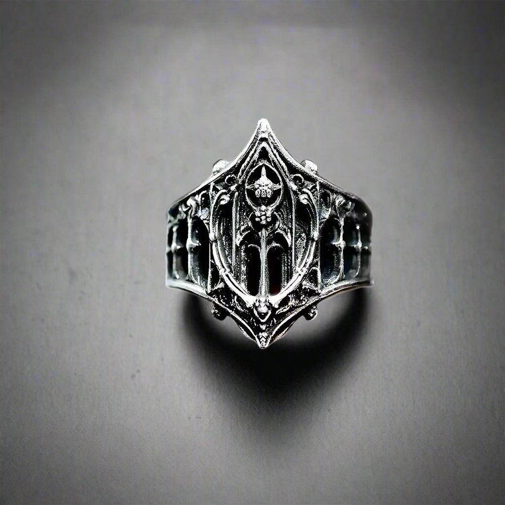 Gothic Cathedral Vintage Castle Window Unisex Silver Ring - Le Joyau Store - Castle,Gothic,men,Retro,women - 8
