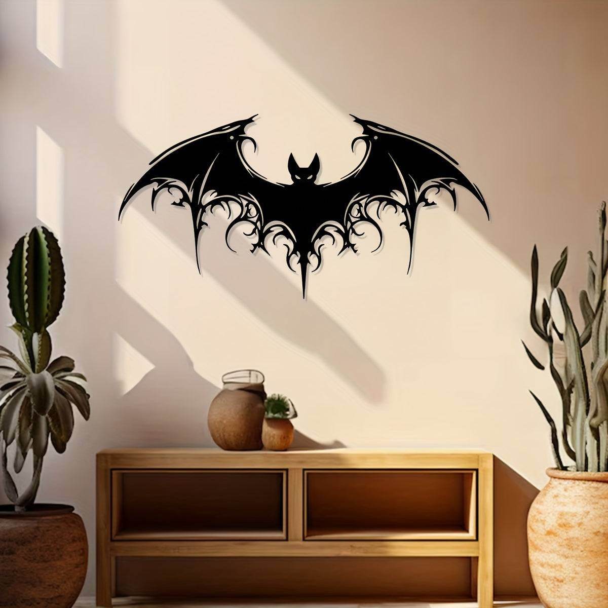 Majestic Iron Black Bat Gothic Victorian 2D Flat Wall Art Decor - Le Joyau Store - Gothic,Halloween,Iron Art,Spooky,Victorian - 