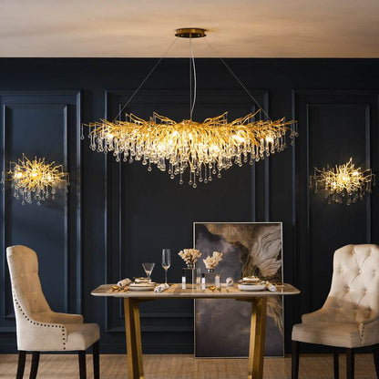 Fantasy Water Drop Tree Branches Crystal Chandelier Lighting - Le Joyau Store - Adjustable,Crystal,Elegant,LED,Modern - 40C / No light source