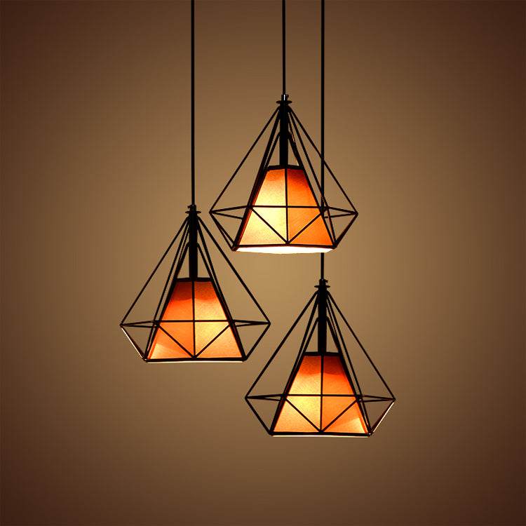 Elegant Wrought Iron Modern Cage Chandelier Ceiling Lamp - Le Joyau Store - coffee,elegant,fish,iron,white - White cover disc / 25CM combination / No bulb