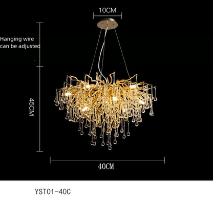 Fantasy Water Drop Tree Branches Crystal Chandelier Lighting - Le Joyau Store - Adjustable,Crystal,Elegant,LED,Modern - 40C / No light source