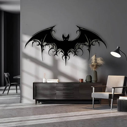 Majestic Iron Black Bat Gothic Victorian 2D Flat Wall Art Decor - Le Joyau Store - Gothic,Halloween,Iron Art,Spooky,Victorian - 