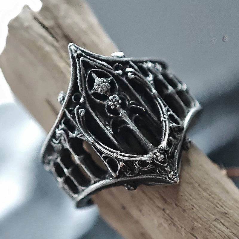 Gothic Cathedral Vintage Castle Window Unisex Silver Ring - Le Joyau Store - Castle,Gothic,men,Retro,women - 8
