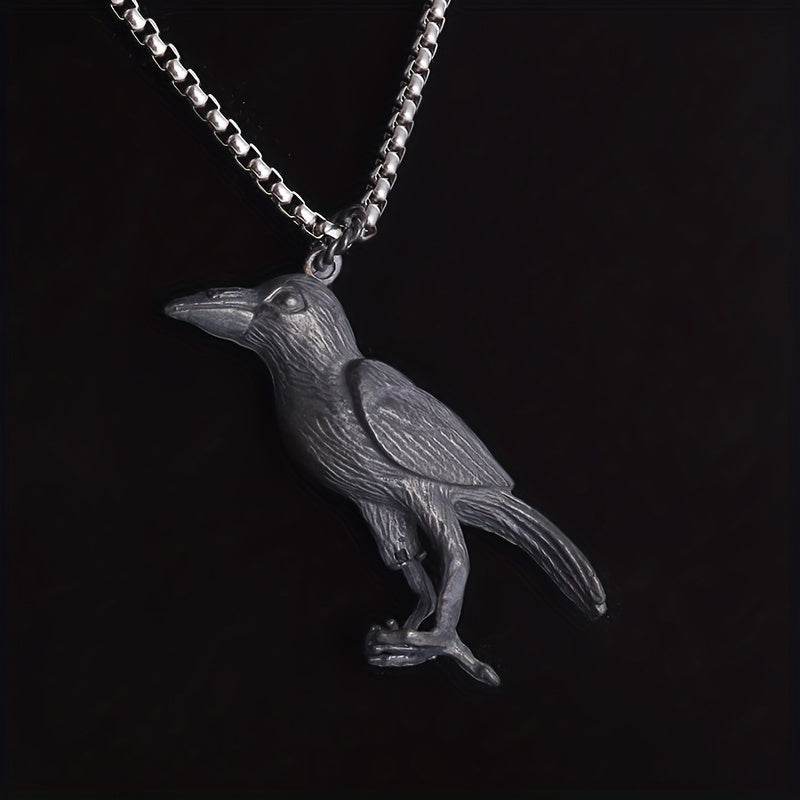 Viking Norse Mythology Odin's Huginn & Muninn Gothic Raven Pendant Necklace - Le Joyau Store - Alloy,Odin,Punk,Raven,Unisex - 