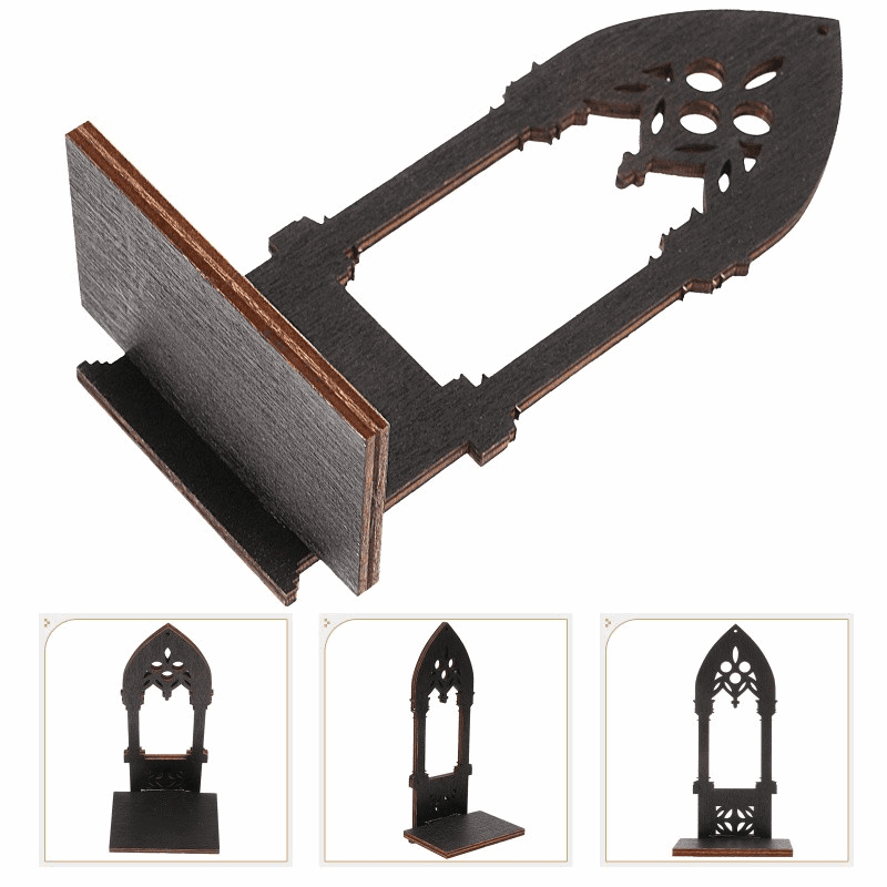 Vintage Gothic Black Medieval Cathedral Arch Wooden Candleholder (2 Pack) - Le Joyau Store - Candle,Decor,Gothic,Vintage,Wooden - 15x6x5.5cm