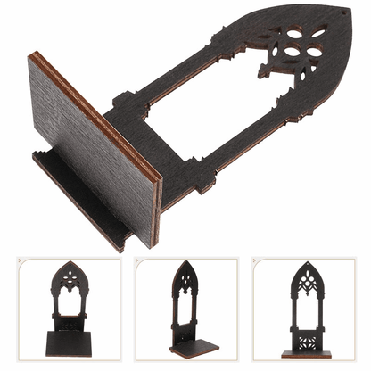Vintage Gothic Black Medieval Cathedral Arch Wooden Candleholder (2 Pack) - Le Joyau Store - Candle,Decor,Gothic,Vintage,Wooden - 15x6x5.5cm