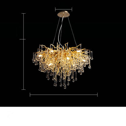 Fantasy Water Drop Tree Branches Crystal Chandelier Lighting - Le Joyau Store - Adjustable,Crystal,Elegant,LED,Modern - 40C / No light source