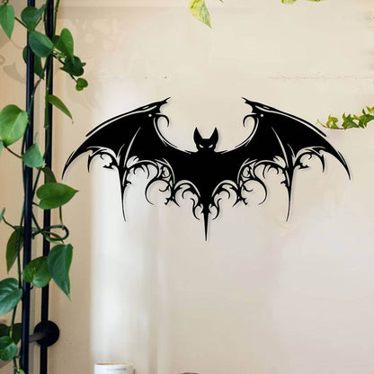 Majestic Iron Black Bat Gothic Victorian 2D Flat Wall Art Decor - Le Joyau Store - Gothic,Halloween,Iron Art,Spooky,Victorian - 