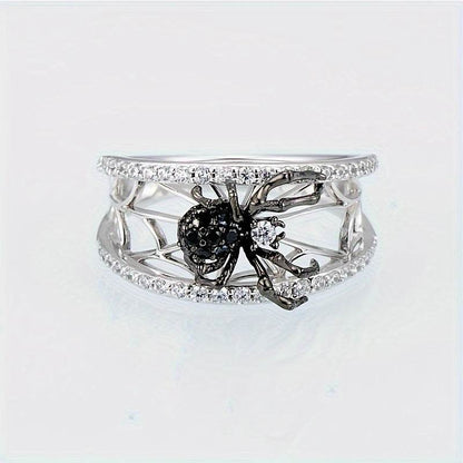 Gothic Black Spider Ring for Women Silver Web Rhinestone Statement Jewelry - Le Joyau Store - Gift,Luxury,Punk,Rhinestones,Vintage - 6