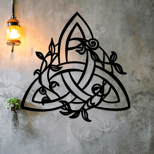 Celtic Knot Floral Black Iron Hanging Wall Art Decor - Le Joyau Store - Celtic,Decor,Iron,Metal - 