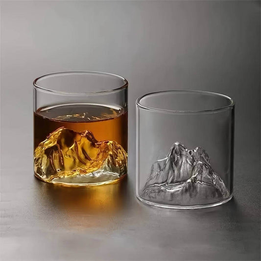 Nature-Inspired 3D Mountain Landscape Whiskey Glasses Barware (4 Pack) - Le Joyau Store - 3D cup,geometric,multipurpose,whiskey - 