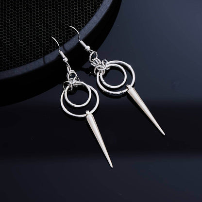Gothic Punk Silver Geometric Cone Boho Punk Rock Women's Drop Earrings - Le Joyau Store - Alloy,Geometric,Gothic,Minimalist,Vintage - 