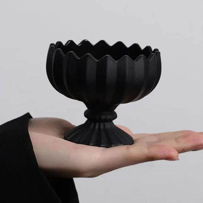 Gothic Victorian Black Obsidian Glass Dessert Serving Bowl (100ml) - Le Joyau Store - Dessert,Glass,Highfoot,Obsidian,Yogurt - 