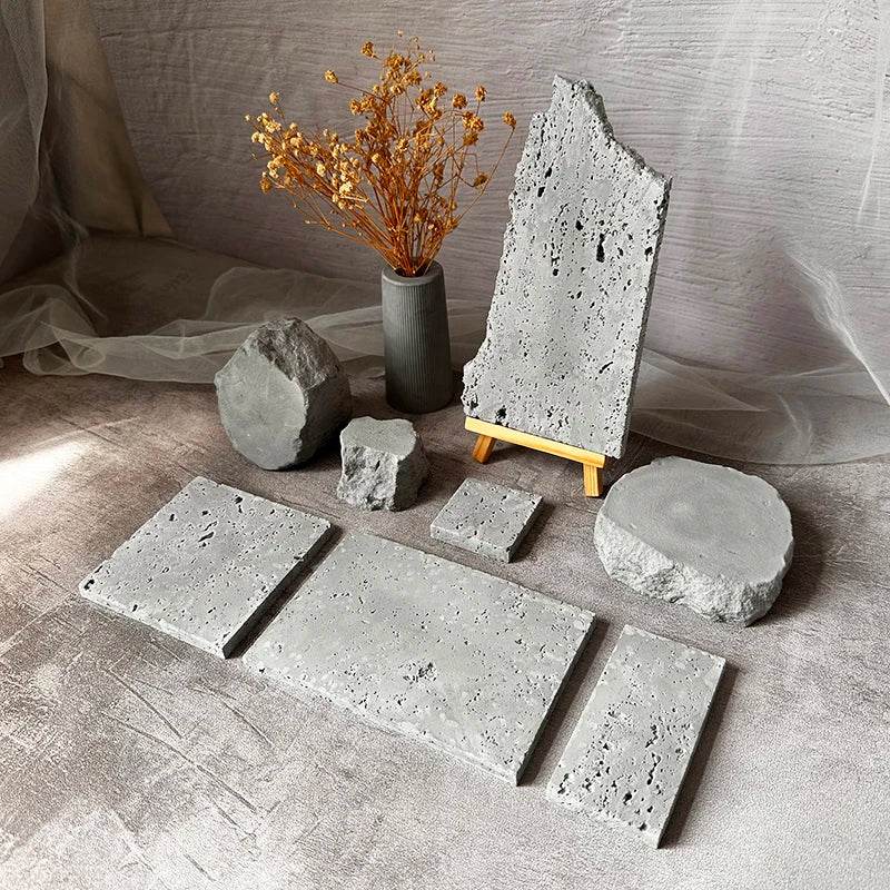 Modern Rustic Gray Cement Stone Effect Jewelry Display Stand for Necklaces & Earrings - Le Joyau Store - bracelet,Cement,Earrings,Gray,Jewelry,Necklaces,ring - DH01-6