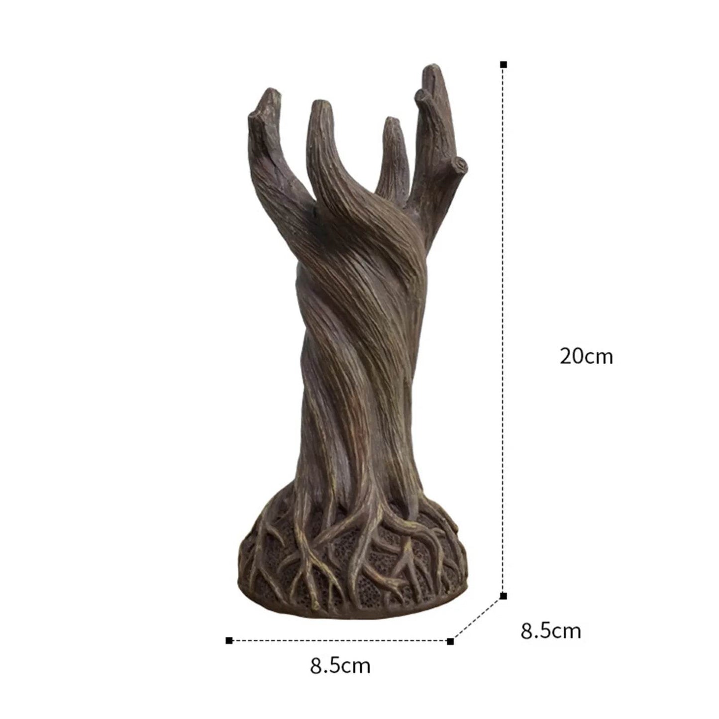 Ornate Vintage Engraved Resin Tree Trunk Statue Flower Vase - Le Joyau Store - Decor,Floral,Gift,Resin,Tabletop - Red Brown