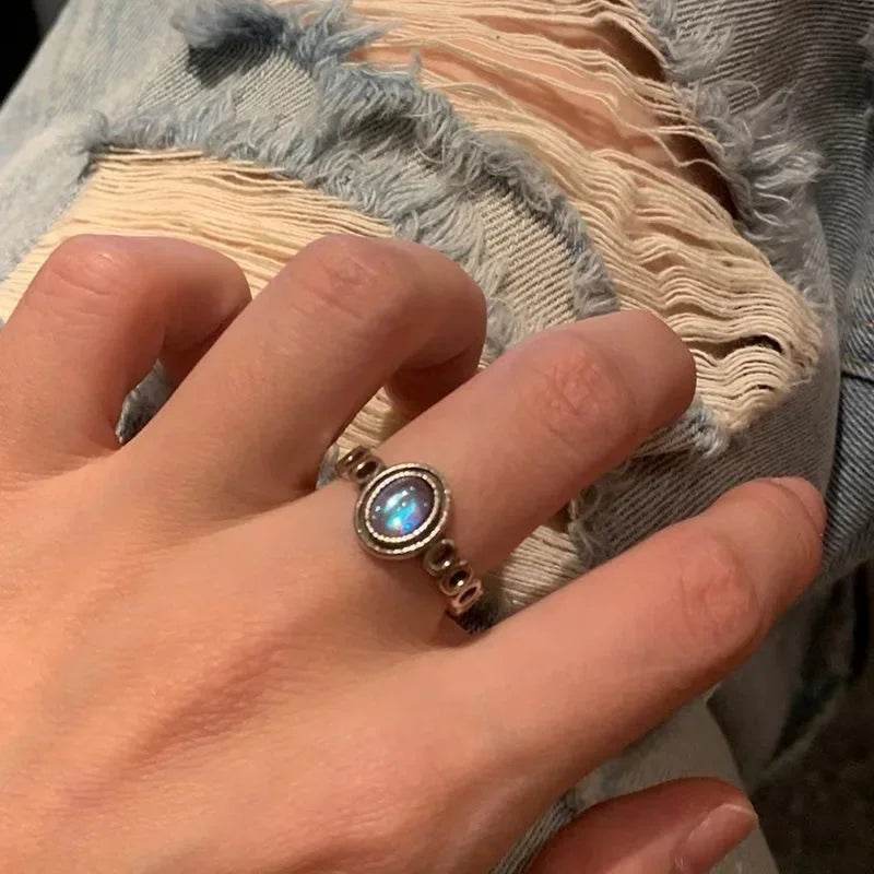 Vintage Red Crystal Baroque Victorian Goth Gold Adjustable Women's Ring - Le Joyau Store - Gothic,Open Ring,Punk,Red Crystal - 991044 1PC