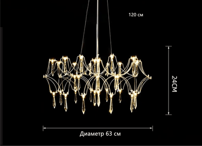 Luxury Crystal Spiderweb Raindrop Chandelier Adjustable Starlight Pendant Light - Le Joyau Store - adjustable,crystal,elegant,luxury,modern - Gold / 105cm / 3 colors light