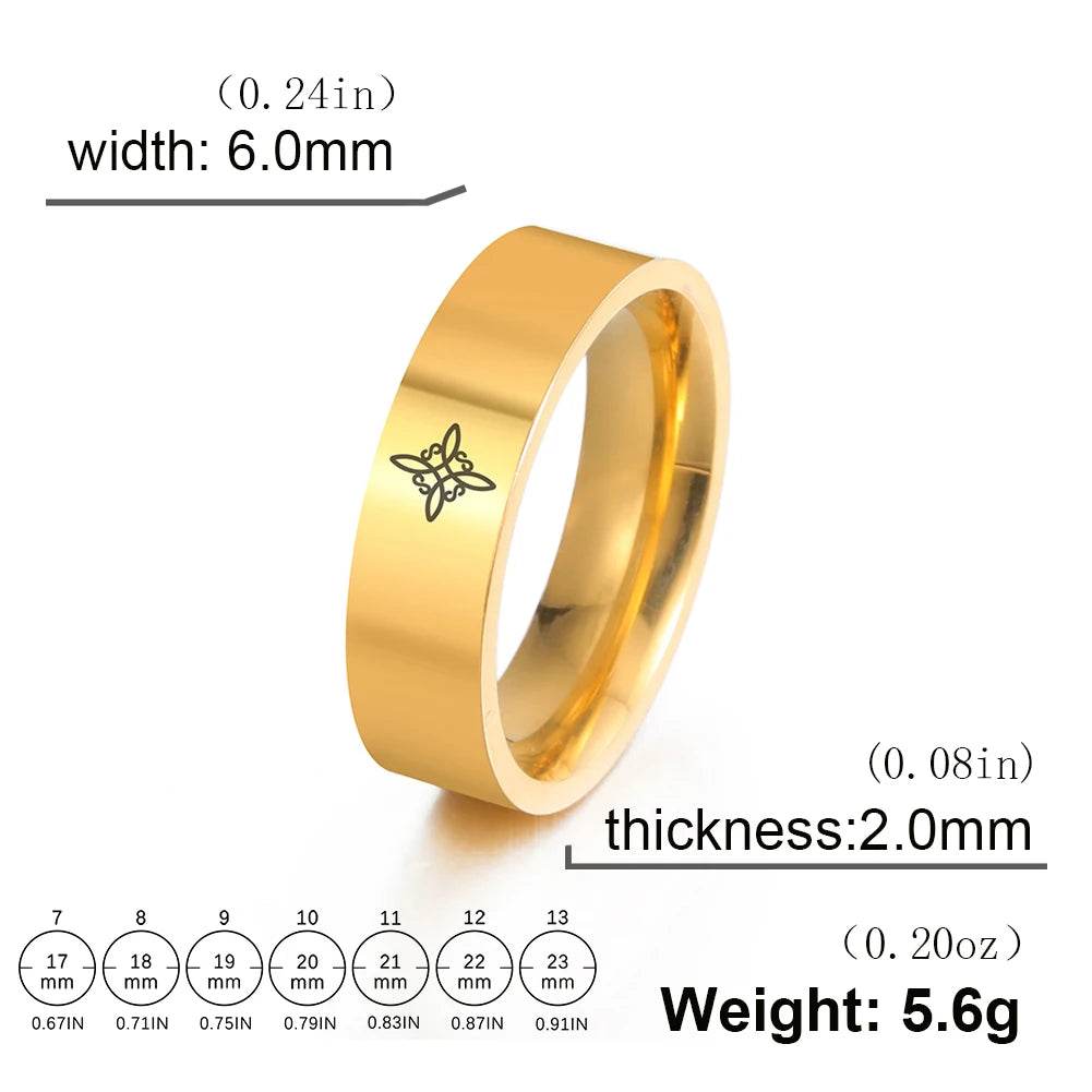 Witches Celtic Knot Engraved Unisex Stainless Steel Wiccan Protection Ring - Le Joyau Store - Christmas,Couple,Stainless,Talisman,Witch Knot - 7 / Rose Gold