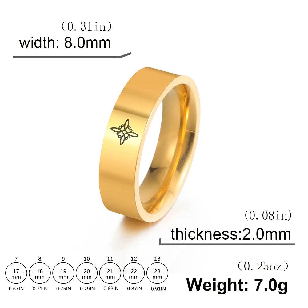 Witches Celtic Knot Engraved Unisex Stainless Steel Wiccan Protection Ring - Le Joyau Store - Christmas,Couple,Stainless,Talisman,Witch Knot - 7 / Rose Gold