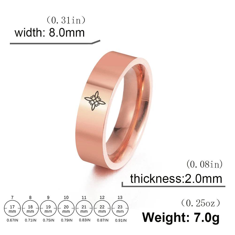 Witches Celtic Knot Engraved Unisex Stainless Steel Wiccan Protection Ring - Le Joyau Store - Christmas,Couple,Stainless,Talisman,Witch Knot - 7 / Rose Gold