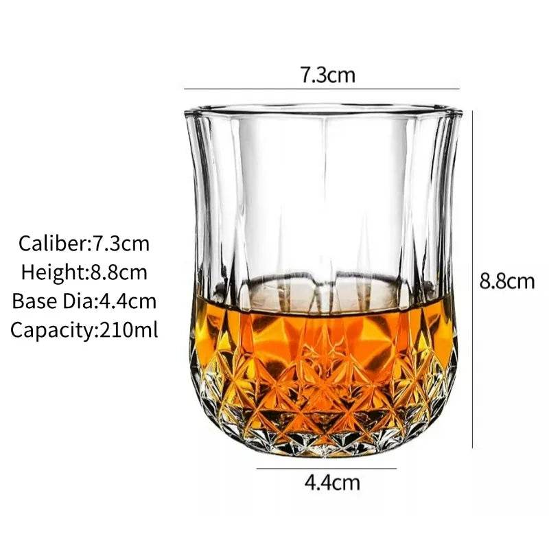 Vintage Embossed Whiskey Glass Classic Old Fashioned Tumbler for Bourbon & Scotch - Le Joyau Store - engraved,gift set,old fashion,premium,whiskey - C 300ml / 1pc