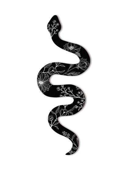 Rustic Wooden Floral Boho Witchy Snake Hanging Wall Decor - Le Joyau Store - - Black