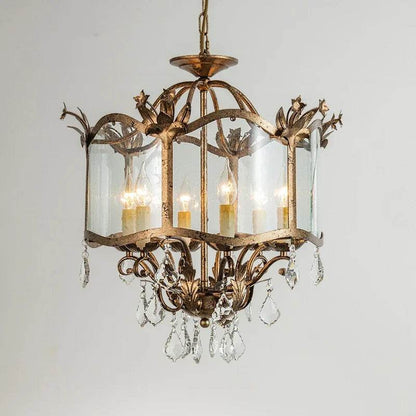 Baroque Crystal LED Chandelier Vintage Brass European Candle Ceiling Light - Le Joyau Store - Crystal,French,Retro - 3 Heads / Warm Light