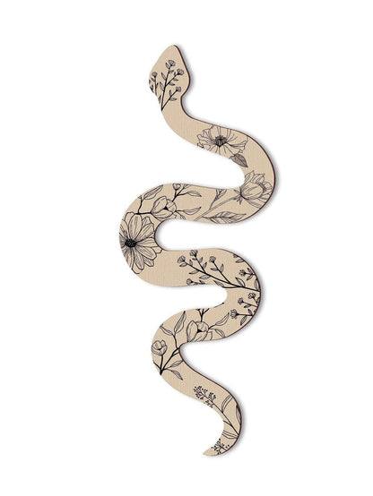 Rustic Wooden Floral Boho Witchy Snake Hanging Wall Decor - Le Joyau Store - - Black